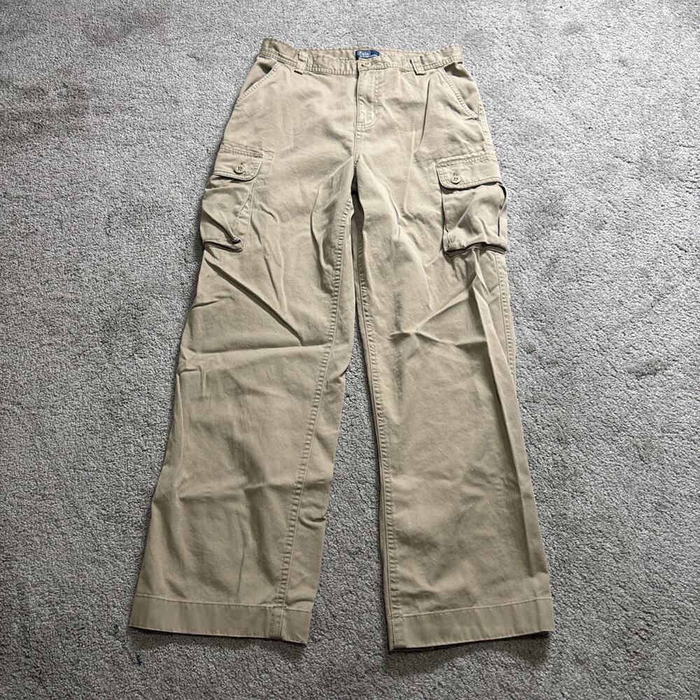 Polo Ralph Lauren Cargo Pants Boys Size 20 Tan Khaki Utility